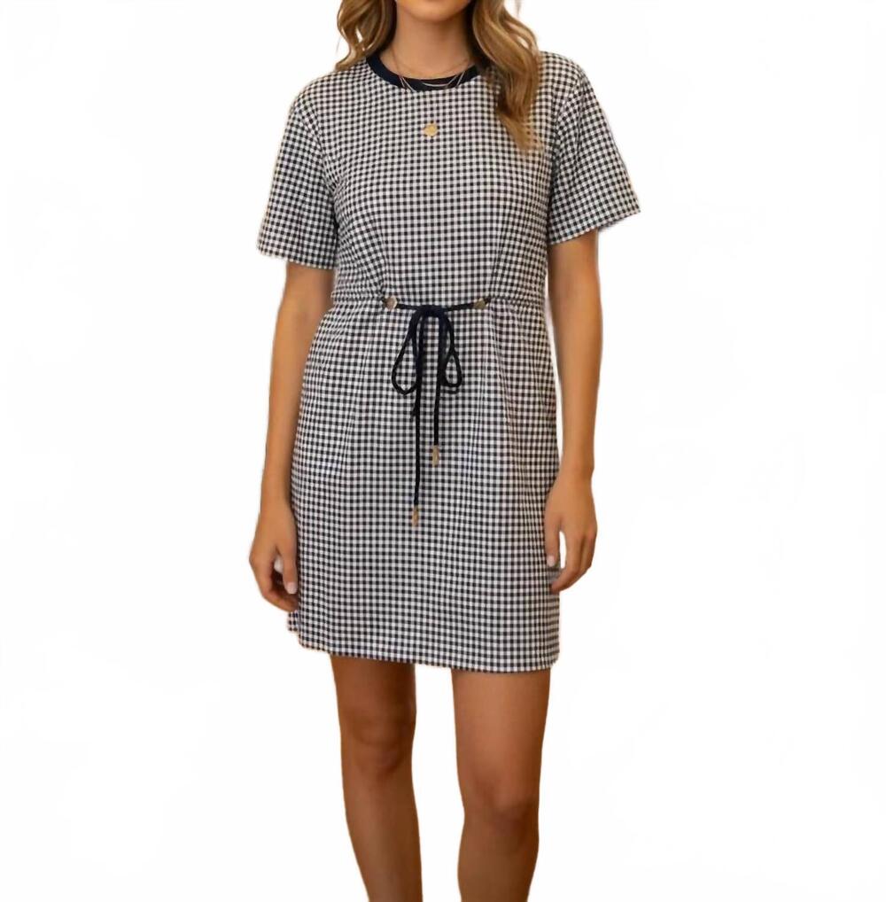 NEW ENTRO women's polished & pretty dress in navy